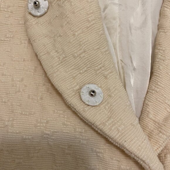 Moschino Vintage Cream Wool Coat Size 8 - Picture 4 of 15